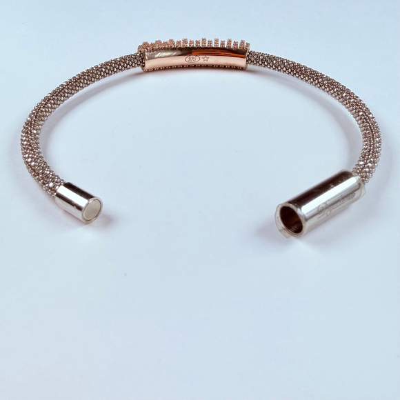 Dyadema Star Dust Swarovski Crystals Rose Gold, Sterling Silver Caviar Bracelet - Picture 8 of 12